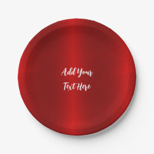 Assiettes En Carton Écriture professionnelle ajouter du texte rouge mo