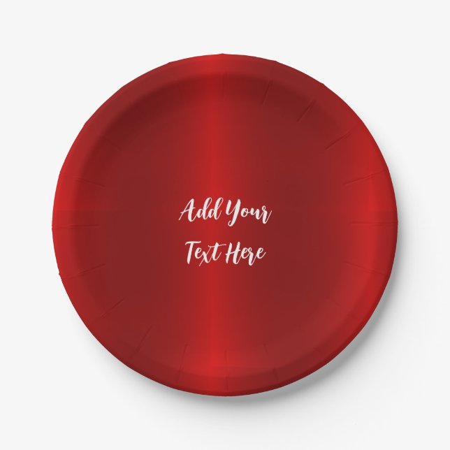 Assiettes En Carton Écriture professionnelle ajouter du texte rouge mo (Devant)
