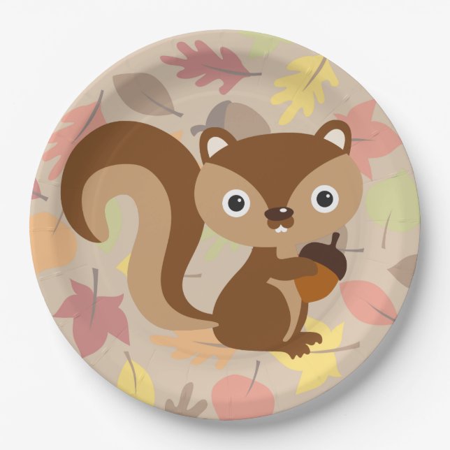 Assiettes En Carton Écureuil (Devant)