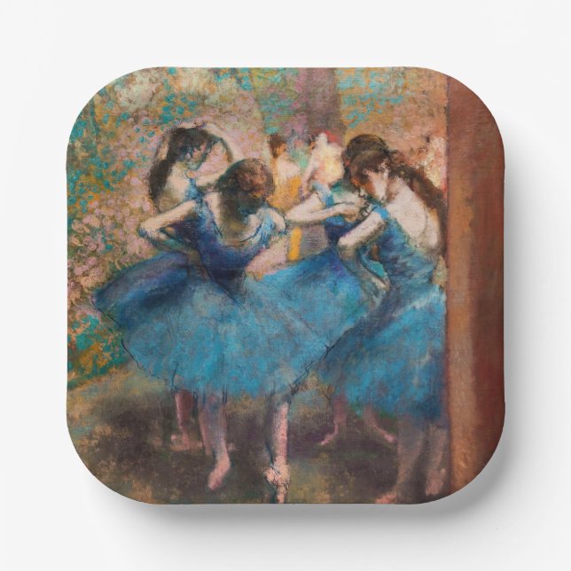 Assiettes En Carton Edgar Degas - Danseurs en bleu (Recto)