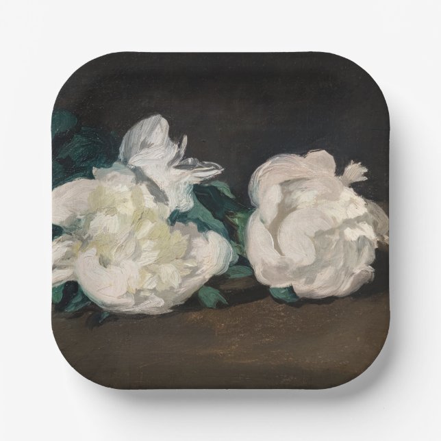 Assiettes En Carton Edouard Manet - Branche des pivoines blanches, sec (Recto)