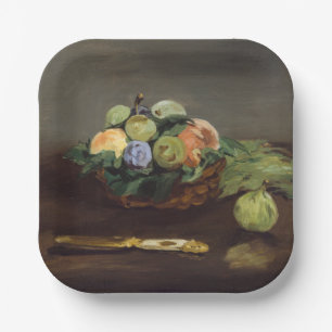 Assiettes En Carton Edouard Manet - Panier de fruits