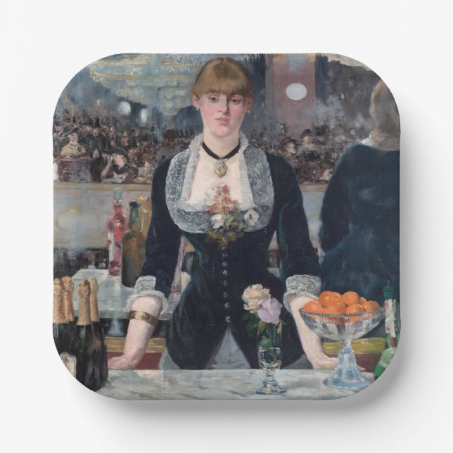 Assiettes En Carton Edouard Manet - Un bar aux Folies-Bergere (Recto)