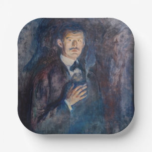 Assiettes En Carton Edvard Munch - Autoportrait avec cigarette