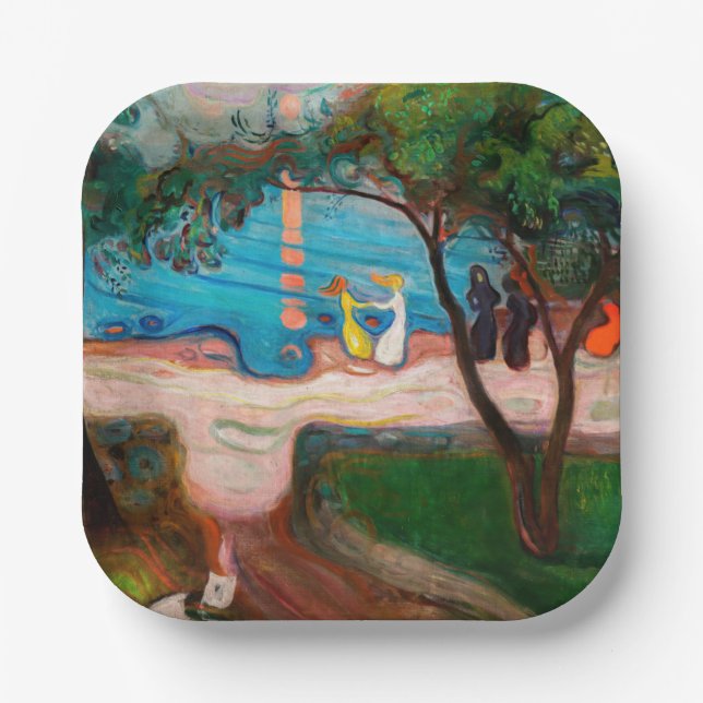 Assiettes En Carton Edvard Munch - Danse sur la plage (Recto)