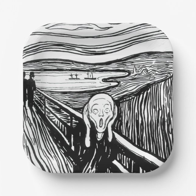 Assiettes En Carton Edvard Munch - La lithographie de cri (Recto)