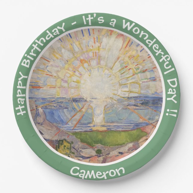 Assiettes En Carton Edvard Munch Le Soleil (Solen) - Articles de fête  (Devant)