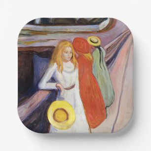 Assiettes En Carton Edvard Munch - Les filles sur le pont 1901