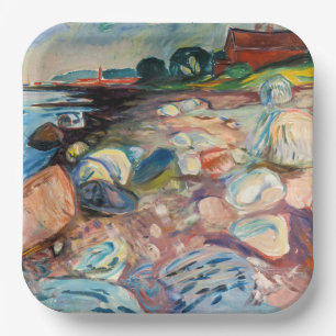 Assiettes En Carton Edvard Munch - Rive avec Maison Rouge