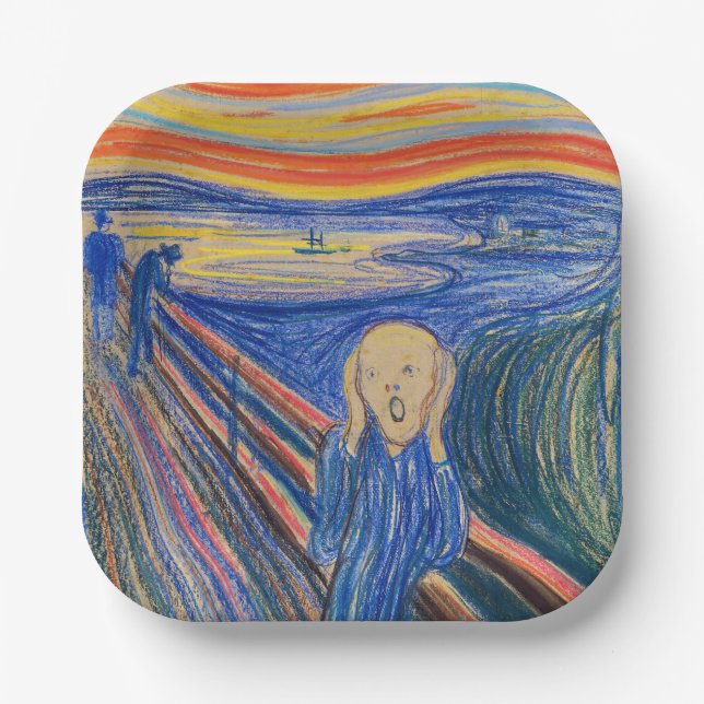 Assiettes En Carton Edvard Munch - The Scream 1895 (Recto)