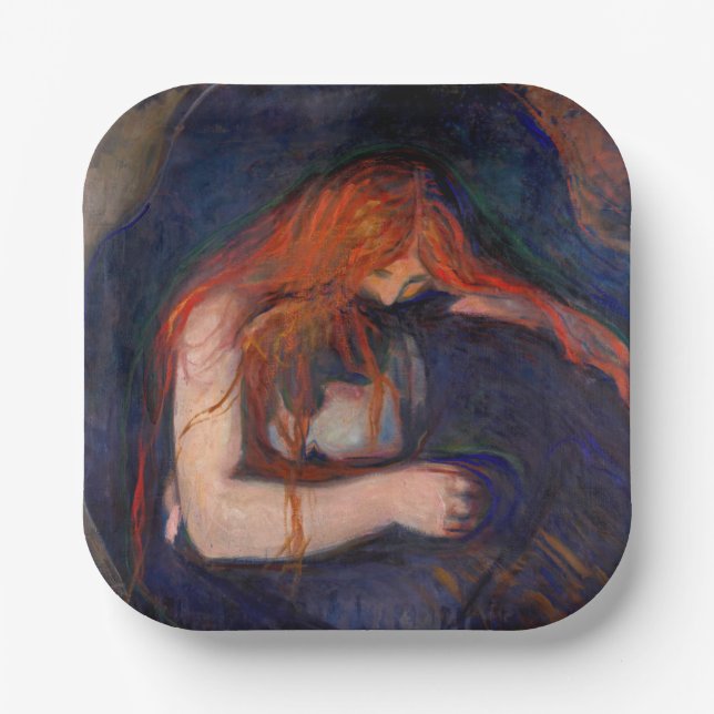 Assiettes En Carton Edvard Munch - Vampire / Amour et douleur (Recto)