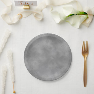 Assiettes En Carton Effet nuage tempête élégant Gris