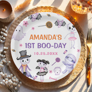 Assiettes En Carton Éffrayant Halloween Ghost 1er fête d'anniversaire