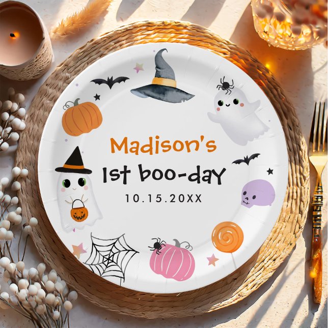Assiettes En Carton Éffrayant Un Halloween 1er Anniversaire (Créateur téléchargé)