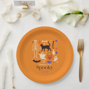 Assiettes En Carton Éffrayant Un Halloween Motifs Orange 1er Anniversa