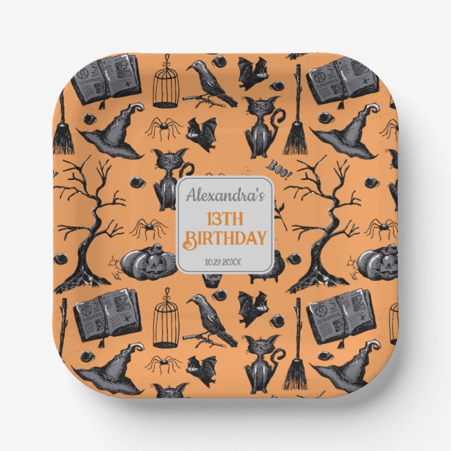 Assiettes En Carton Éffrayante Eclosion Halloween fête d'anniversaire (Recto)