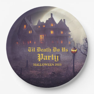 Assiettes En Carton Éffrayante fête d'Halloween