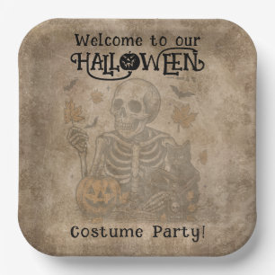 Assiettes En Carton Éffrayante Skeleton Halloween