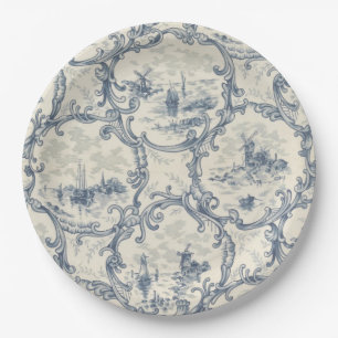 Assiettes En Carton Église & navires,Moulin à vent & bateaux,Inspiré d