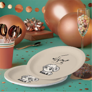 Assiettes En Carton Eid al-Adha Moubarak Calligraphie arabe