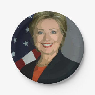 Assiettes En Carton Élection Hillary Clinton 2016 Plaques 7"
