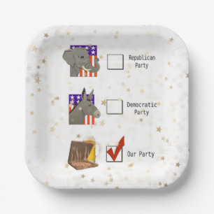 Assiettes En Carton Élection Parti amusant