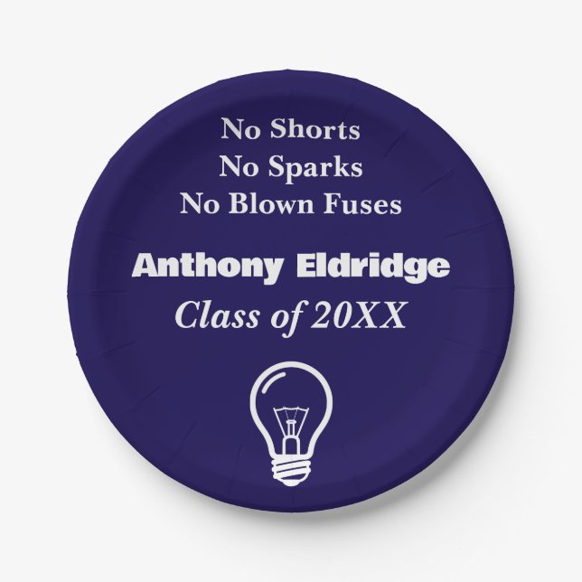 Assiettes En Carton Electrical Technology Graduation (Devant)