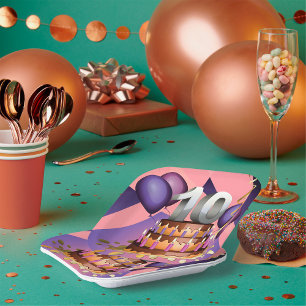 Assiettes En Carton Élégant 10e anniversaire Célébration Conception de