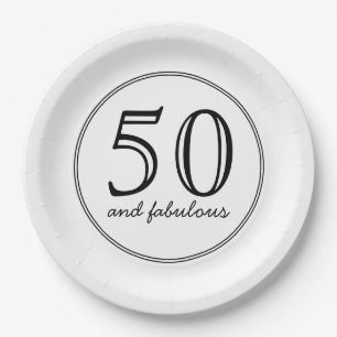 Assiettes En Carton Elégant 50 et fabuleuse typographie fête d'anniver