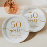 Assiettes En Carton Élégant 50e anniversaire de Mariage Champagne<br><div class="desc">Ce sont d'élégantes Plaques en papier du 50e anniversaire de Mariage Champagne minimaliste !</div>