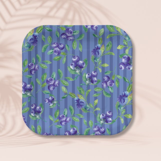 Assiettes En Carton Elégant Baby shower de bleuets doux Berry (Créateur téléchargé)