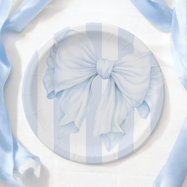 Assiettes En Carton Élégant Baby shower de garçon de la cou bleue (Créateur téléchargé)