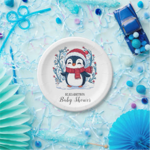 Assiettes En Carton Élégant Baby shower de pingouin pour enfants