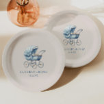 Assiettes En Carton Elégant Baby shower de transport Vintage bébé bleu<br><div class="desc">C'est un Elegant Blue Vintage Baby Carriage Baby shower Plaques de papier!</div>