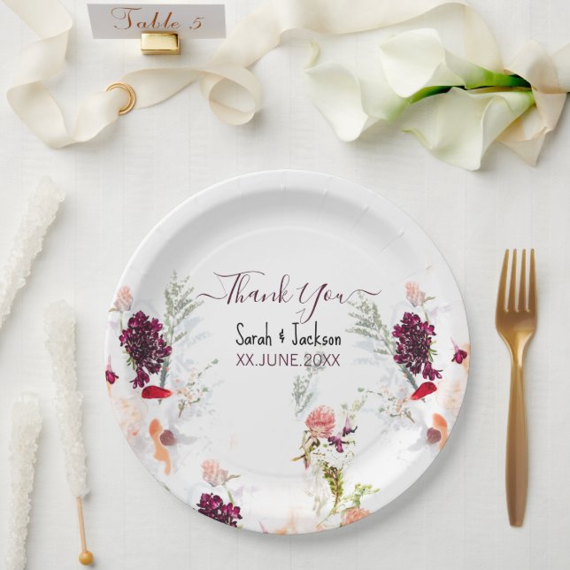 ASSIETTES EN CARTON ÉLÉGANT BABY SHOWER VERT, ORANGE, ROUGE & VIN (Mariage)