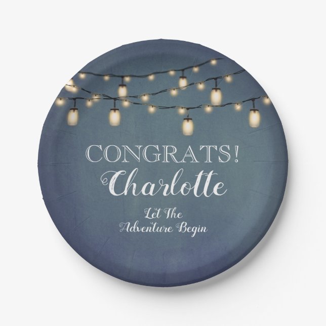 Assiettes En Carton Elégant Blue Surprise Retirement Party (Devant)