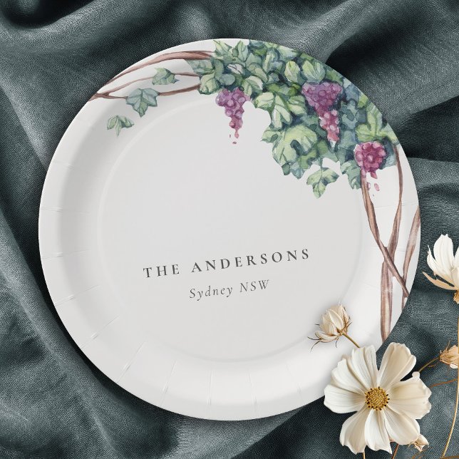 Assiettes En Carton Élégant camaïeu d'aquarelle rustique élégant (Créateur téléchargé)