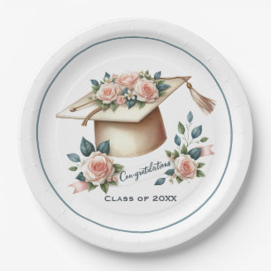 Assiettes En Carton Élégant Cap de Remise des Diplômes et Dessin de Ro