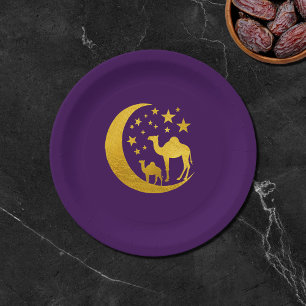 Assiettes En Carton Élégant chameau d'or