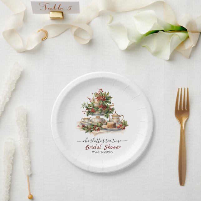 Assiettes En Carton Elegant Christmas Bridal Shower Tea Time Party (Mariage)