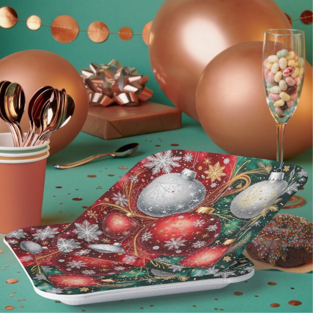 Assiettes En Carton Elegant Christmas Ornament (Multi)