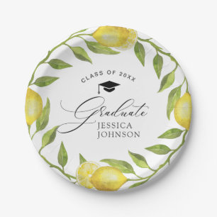 Assiettes En Carton Élégant citron vert chic fête de graduation