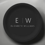 Assiettes En Carton Élégant classique minimaliste moderne noir blanc<br><div class="desc">Faites-vous plaisir avec notre plaque de Monogramme minimaliste classique et élégant. Conçu avec soin, ce plateau allie élégance intemporelle et minimalisme contemporain, ajoutant une touche d'élégance raffinée à vos tables. Réalisée avec précision et attention au détail, cette assiette est plus qu'une simple vaisselle, c'est une déclaration personnalisée de goût raffiné...</div>