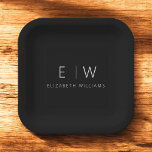 Assiettes En Carton Élégant classique minimaliste moderne noir blanc<br><div class="desc">Faites-vous plaisir avec notre plaque de Monogramme minimaliste classique et élégant. Conçu avec soin, ce plateau allie élégance intemporelle et minimalisme contemporain, ajoutant une touche d'élégance raffinée à vos tables. Réalisée avec précision et attention au détail, cette assiette est plus qu'une simple vaisselle, c'est une déclaration personnalisée de goût raffiné...</div>