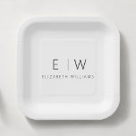 Assiettes En Carton Élégant classique minimaliste moderne noir blanc<br><div class="desc">Faites-vous plaisir avec notre plaque de Monogramme minimaliste classique et élégant. Conçu avec soin, ce plateau allie élégance intemporelle et minimalisme contemporain, ajoutant une touche d'élégance raffinée à vos tables. Réalisée avec précision et attention au détail, cette assiette est plus qu'une simple vaisselle, c'est une déclaration personnalisée de goût raffiné...</div>