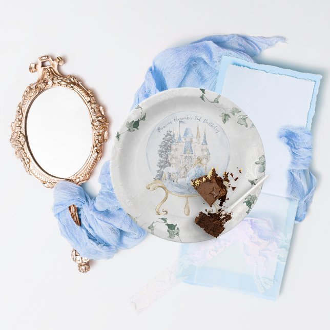 Assiettes En Carton Élégant conte de fées | Princesse d'hiver (Créateur téléchargé)