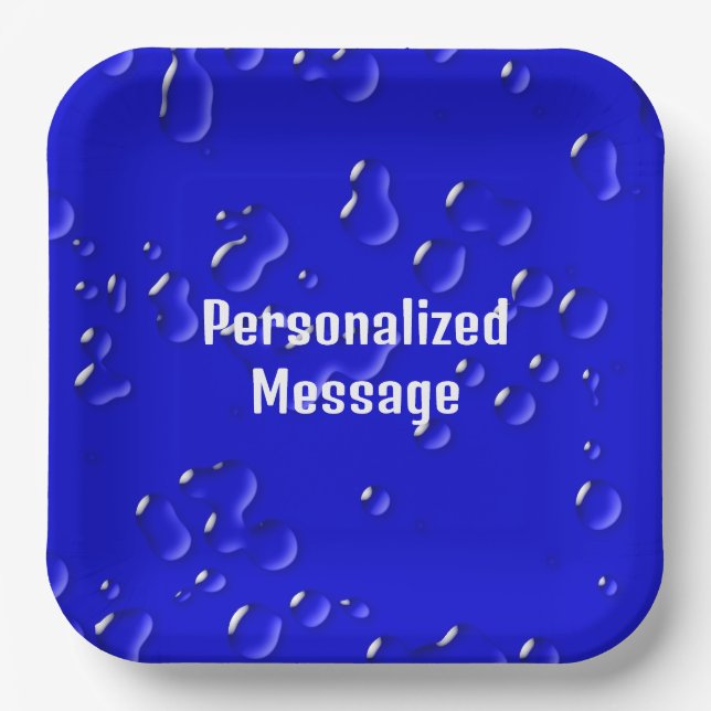 Assiettes En Carton Élégant Cool Personnalisé Bleu Bleu Bleu Bleu Bleu (Recto)