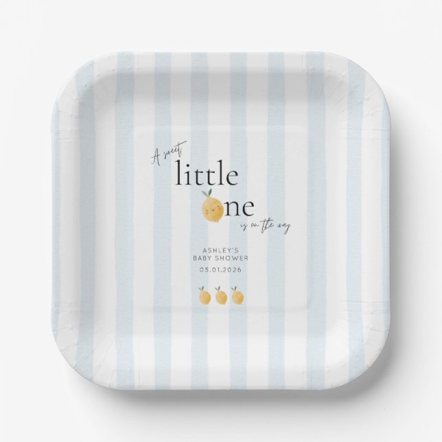 Assiettes En Carton Elegant Cute Lemon Citrus Baby Shower (Recto)