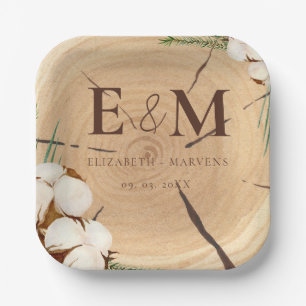 Assiettes En Carton Élégant et chic Mariage en bois Merci rustique