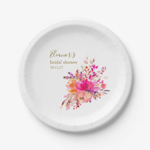 Assiettes En Carton Élégant Favori Personnalisé de Fête de Mariage Flo